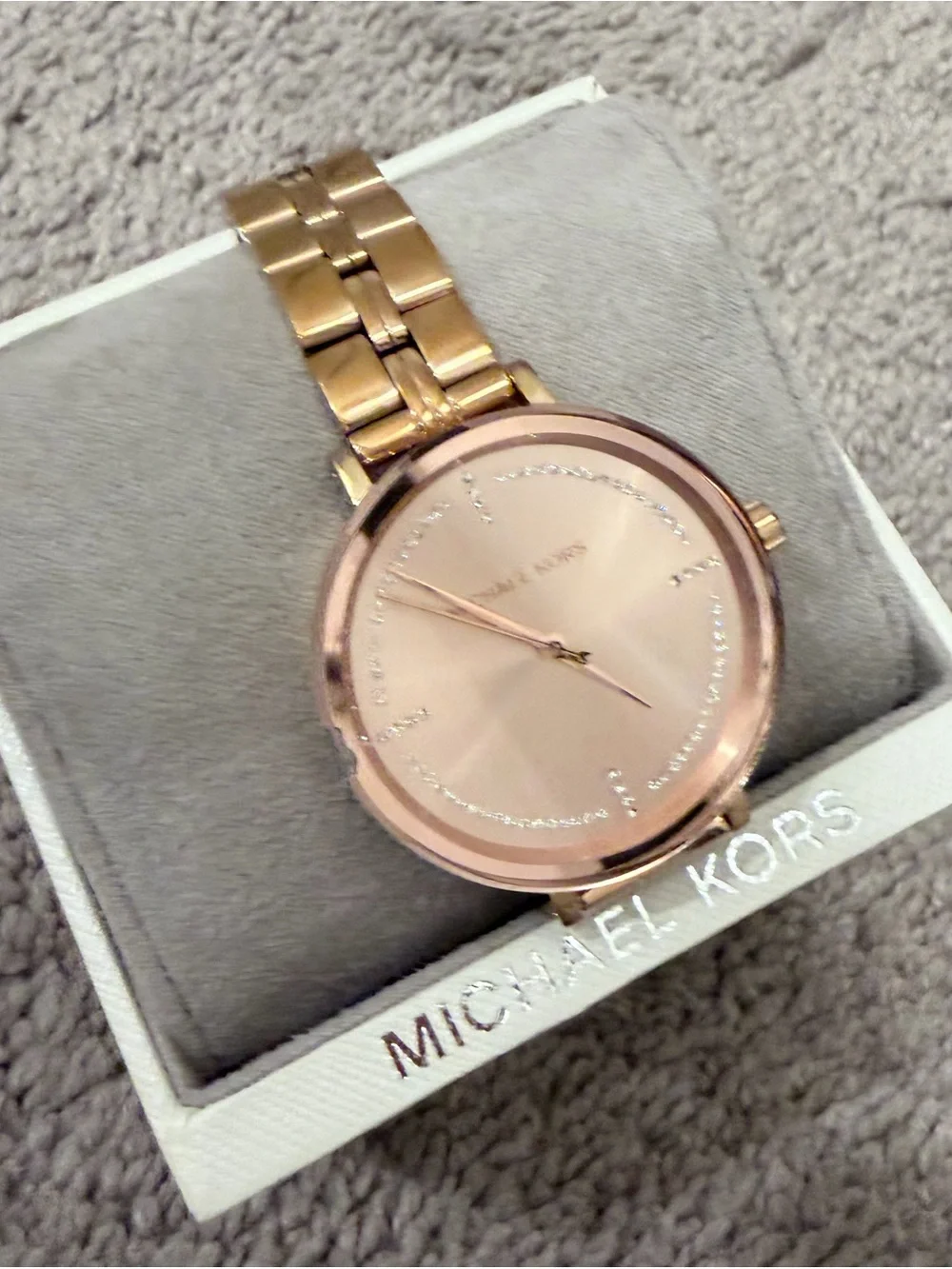 Michael Kors Rose Gold Crystal-Accent Women's Bracelet Watch